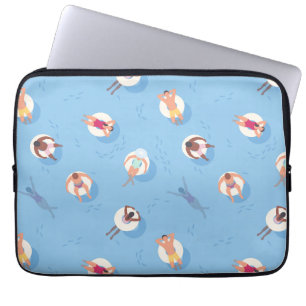 Drijvend in het Lazy River Pattern Laptop Sleeve