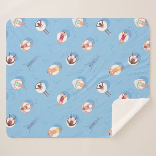 Drijvend in het Lazy River Pattern Sherpa Deken (Voorkant (horizontaal))