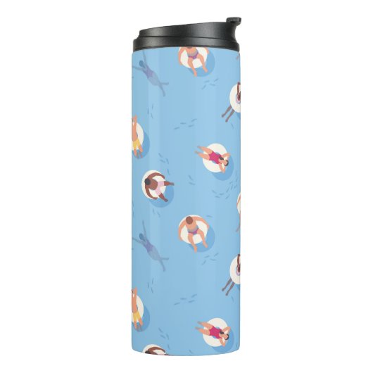 Drijvend in het Lazy River Pattern Thermosbeker (Gedraaid links)