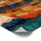 Drijvend kasteel op een schip Folk Art Poster (Hoek)