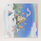 Drijvend Kasteel Regenboog Wolken Fantasie Puzzel (Horizontaal)