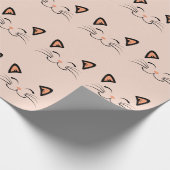 Drijvend Kitten Kat Gezicht Patroon  Cadeaupapier (Hoek)