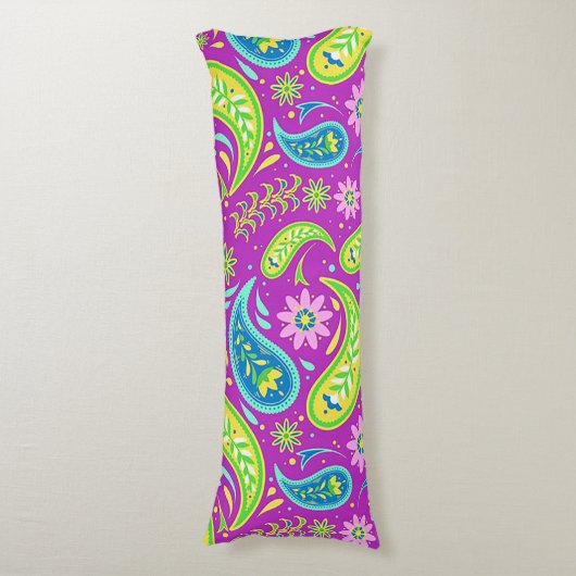 Drijvend kleurrijk Paisley Body Pillow Lichaamskussen (Voorkant Verticaal)