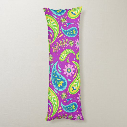 Drijvend kleurrijk Paisley Body Pillow Lichaamskussen (Achterkant (Verticaal))