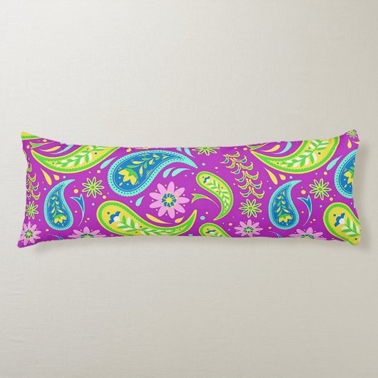 Drijvend kleurrijk Paisley Body Pillow Lichaamskussen (Voorkant)