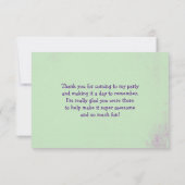 Drijvend konijn met een ballon dank u bedankkaart (Achterkant)