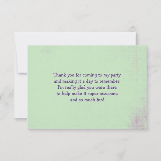 Drijvend konijn met een ballon dank u bedankkaart (Achterkant)