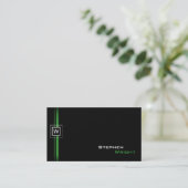 Drijvend Monogram Modern Aangepaste Kleur Visitekaartje (Staand voorkant)