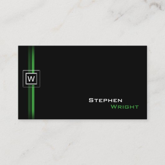 Drijvend Monogram Modern Aangepaste Kleur Visitekaartje (Voorkant)