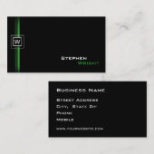 Drijvend monogram Moderne aangepaste kleur Visitekaartje (Voorkant / Achterkant)