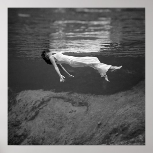 Drijvend onder water, 1947. Oude foto Poster (Voorkant)