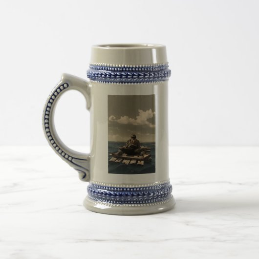 Drijvend rechterhand blauwe stein bierpul (Links)