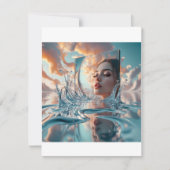 Drijvend spiegelpaneel stijgt op uit een rustig ze RSVP kaartje (Voorkant)