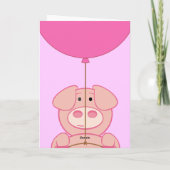 Drijvend varken boven de regenboog verjaardagskaar kaart (Achterkant)