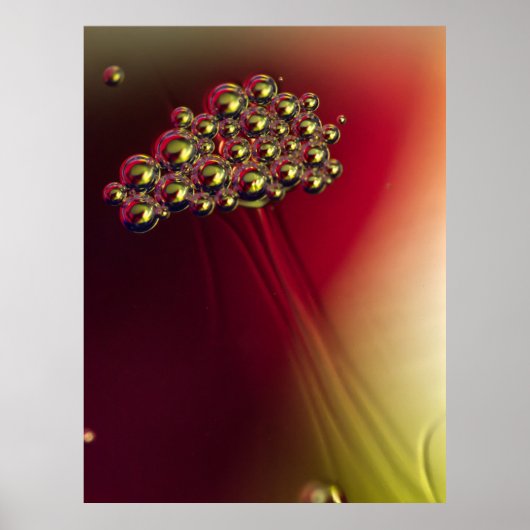 Drijvende Abstracte Bubbels Kleurrijke achtergrond Poster (Voorkant)