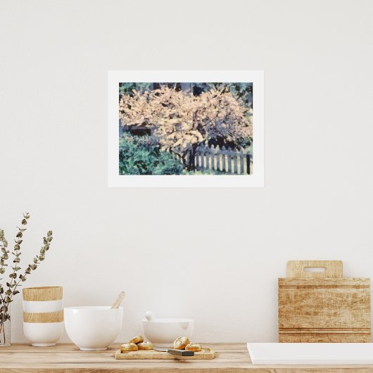 Drijvende amandelboom poster (Keuken)