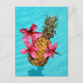 Drijvende ananas en Hibiscus Briefkaart (Voorkant)