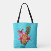 Drijvende ananas en Hibiscus Tote Bag (Achterkant)