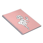 Drijvende anime meisje en kat notitieboek (Rechterzijde)