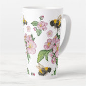 Drijvende appelboomgaard met bijen waterverf trekh latte mok (Rechterhoek)