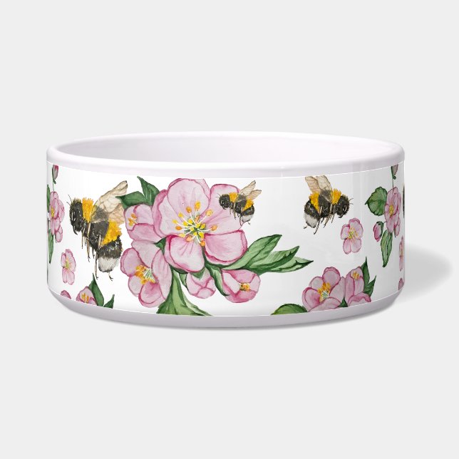 Drijvende appelboomgaard met bijen waterverf trekh voerbakje (Rechts)