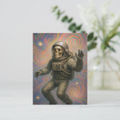 Drijvende astronaut briefkaart (Staand voorkant)