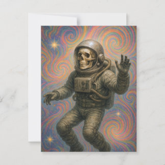 Drijvende astronaut briefkaart