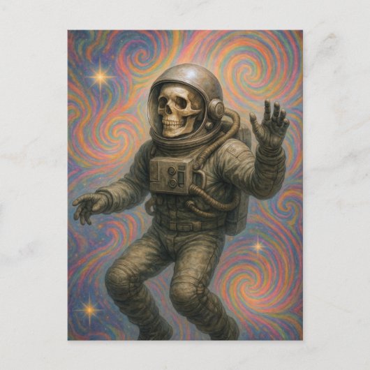 Drijvende astronaut briefkaart (Voorkant)