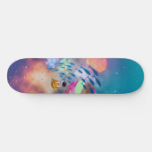 Drijvende astronaut die vliegende vis in de ruimte persoonlijk skateboard (Horizontaal)