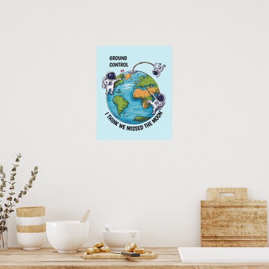 Drijvende astronauten poster (Keuken)