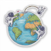 Drijvende astronauten sticker (Voorkant)