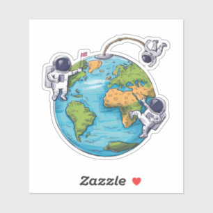Drijvende astronauten sticker