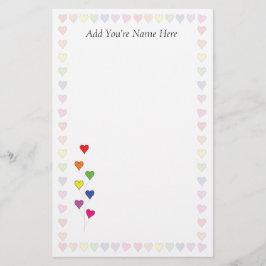 Drijvende ballon harten Briefpapier