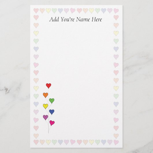 Drijvende ballon harten Briefpapier (Voorkant)