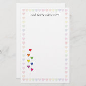 Drijvende ballon harten Briefpapier (Voorkant / Achterkant)