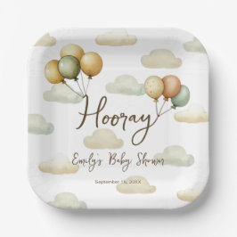 Drijvende ballonnen avonturen papieren bordje