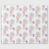 Drijvende ballonnen Bunny Rabbit in Pastels Cadeaupapier (Vlak)