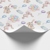 Drijvende ballonnen Bunny Rabbit in Pastels Wrappi Cadeaupapier (Hoek)