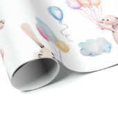 Drijvende ballonnen Bunny Rabbit in Pastels Wrappi Cadeaupapier (Rol Hoek)