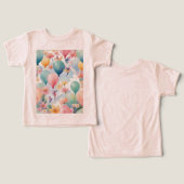 Drijvende ballonnen en magische feeën met bloemen (Ontwerp Voorkant & Achterkant)