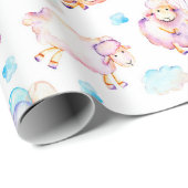 Drijvende ballonnen Lambs Clouds in Pastels Cadeaupapier (Rol Hoek)
