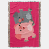 Drijvende beenmerg voor witte Cartoon en cute Blac Deken (Voorkant Verticaal)