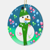Drijvende bellen Sneeuwman Keramisch Ornament (Links)