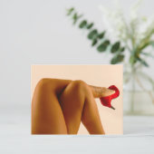 Drijvende benen van vrouwen met hoge rode spieren briefkaart (Staand voorkant)