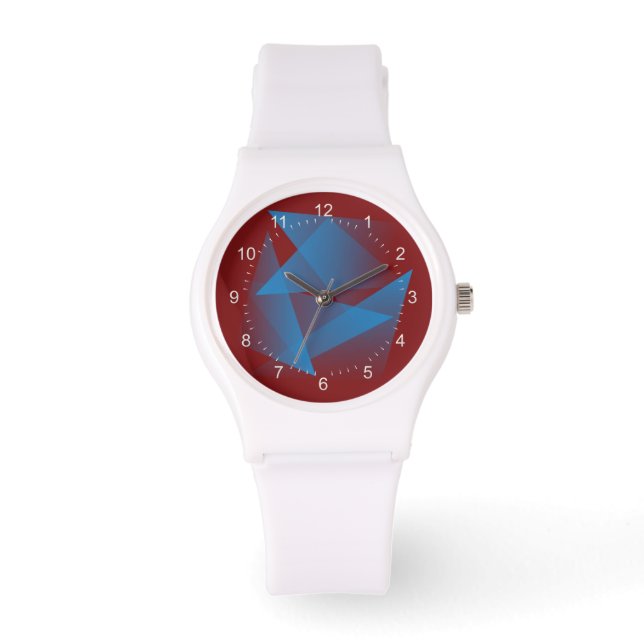 Drijvende blauwe scherven horloge (Voorkant)