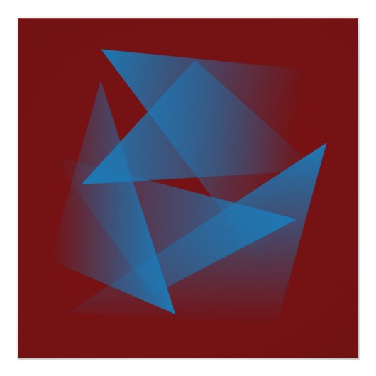 Drijvende blauwe scherven perfect poster (Voorkant)