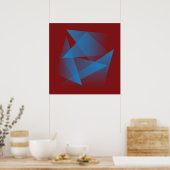 Drijvende blauwe scherven poster (Keuken)