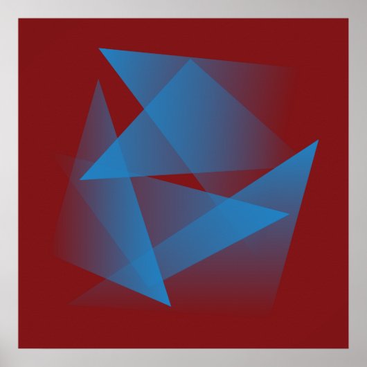 Drijvende blauwe scherven poster (Voorkant)