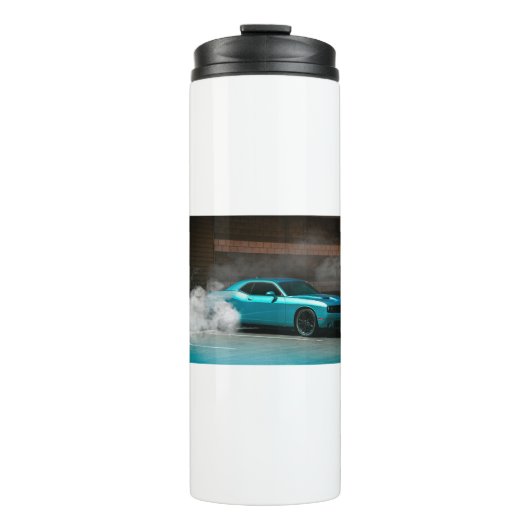 Drijvende Blauwe Spierauto Thermosbeker (Voorkant)