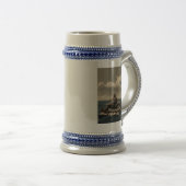 Drijvende blauwe stein 2-zijdig bierpul (Voorkant rechts)